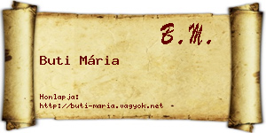 Buti Mária névjegykártya